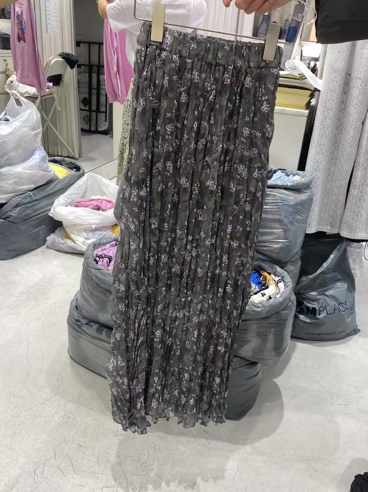 韩国东大门正品女装时尚网纱褶皱碎花半身裙062412（NO退NO换）