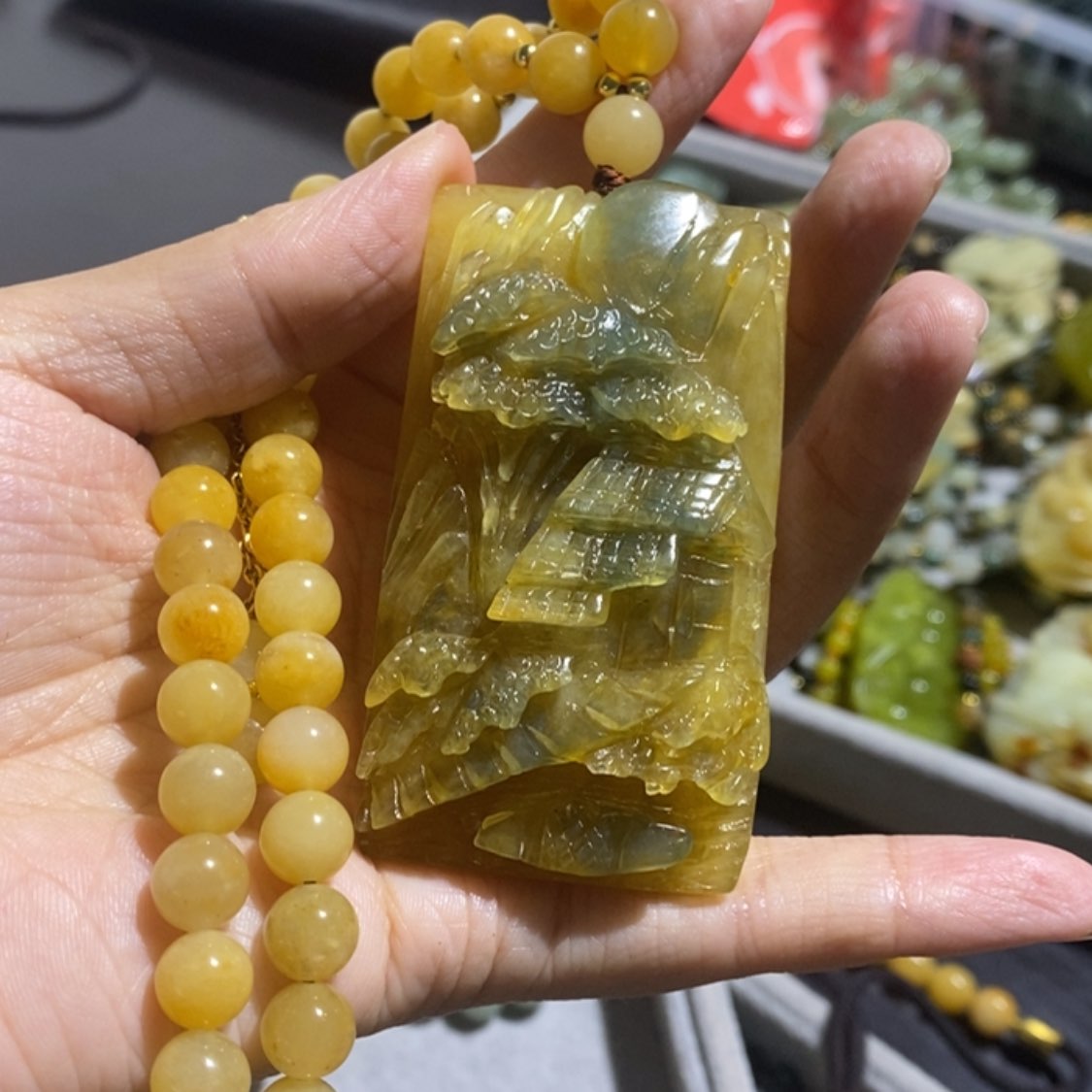 【闪购商品】岫玉毛衣链未镶嵌