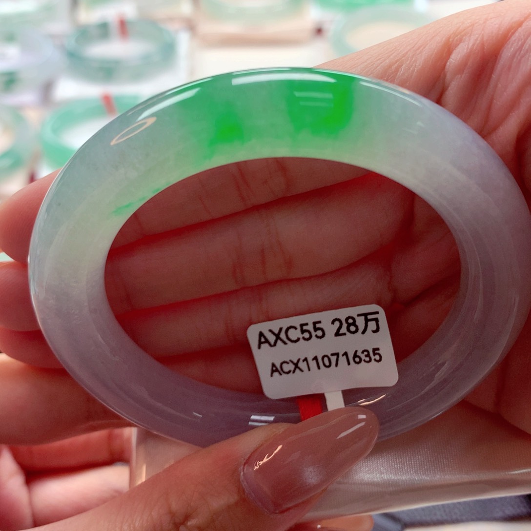 翡翠手镯未镶嵌圆条（88）11号