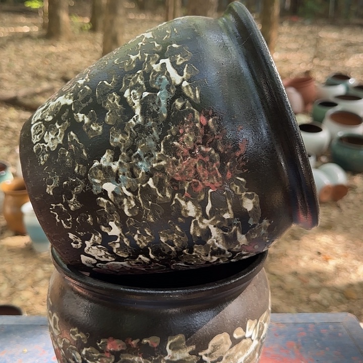 紫砂花盆高 20口20