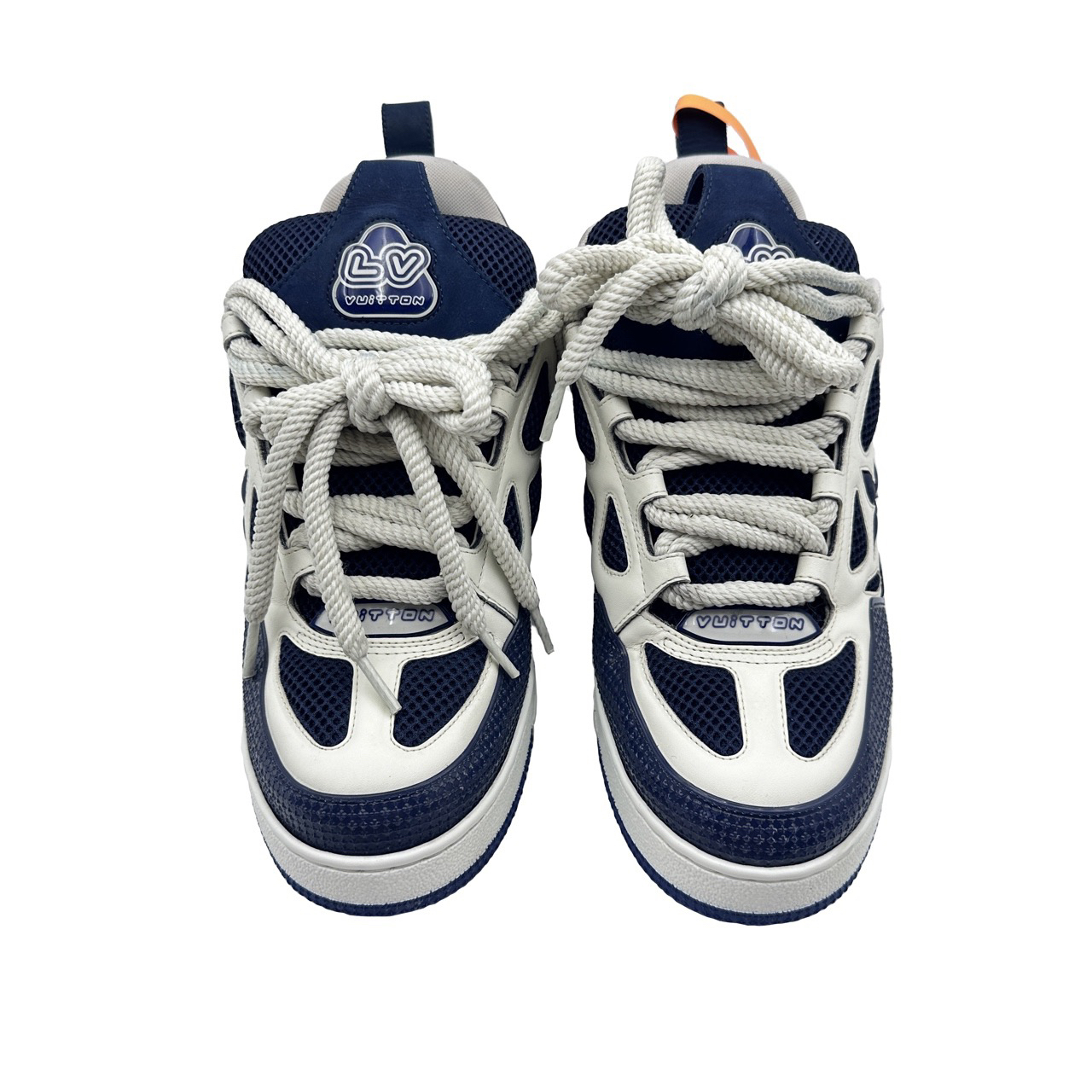 95新 LouisVuitton/路易威登 8码42码白蓝skate板鞋97新vv176