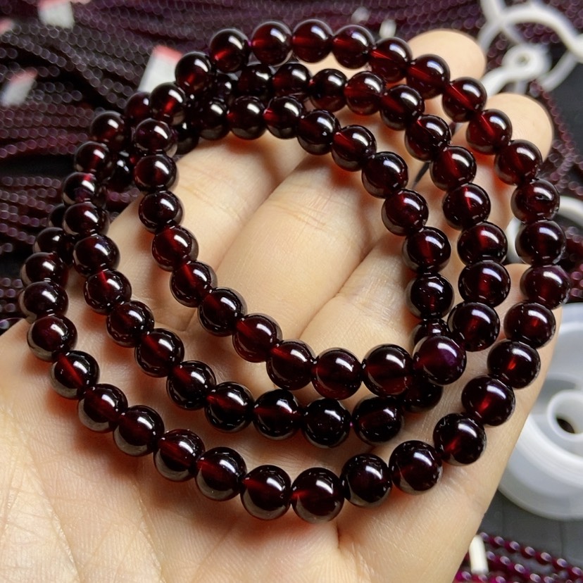 【闪购商品】石榴石手链未镶嵌楠***主7毫米