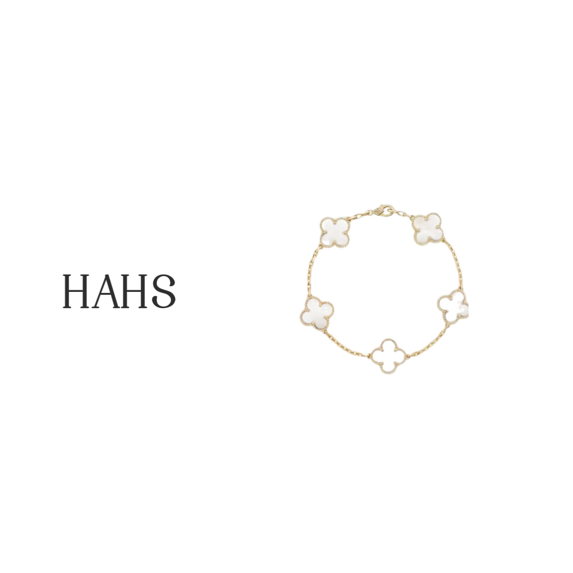 合金手链 （金全白贝）合金镀新升级四叶草五花时尚轻奢百搭