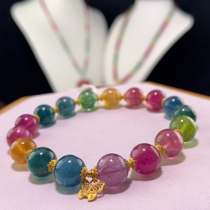 双色碧玺手链未镶嵌