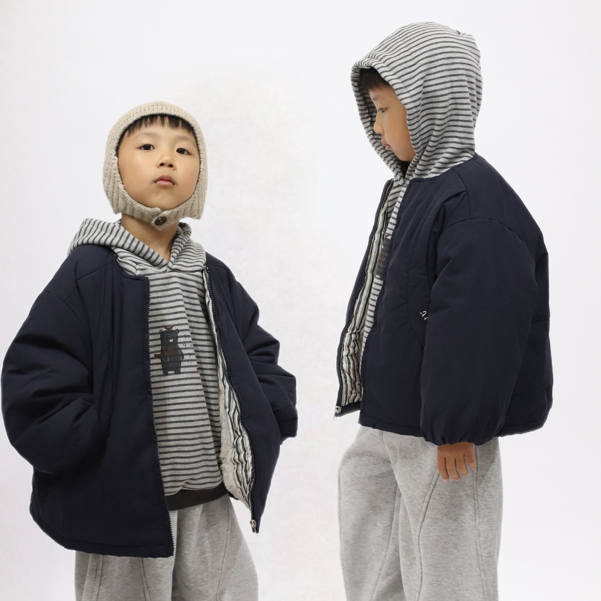 儿童韩版加仿兔毛保暖棉衣外套