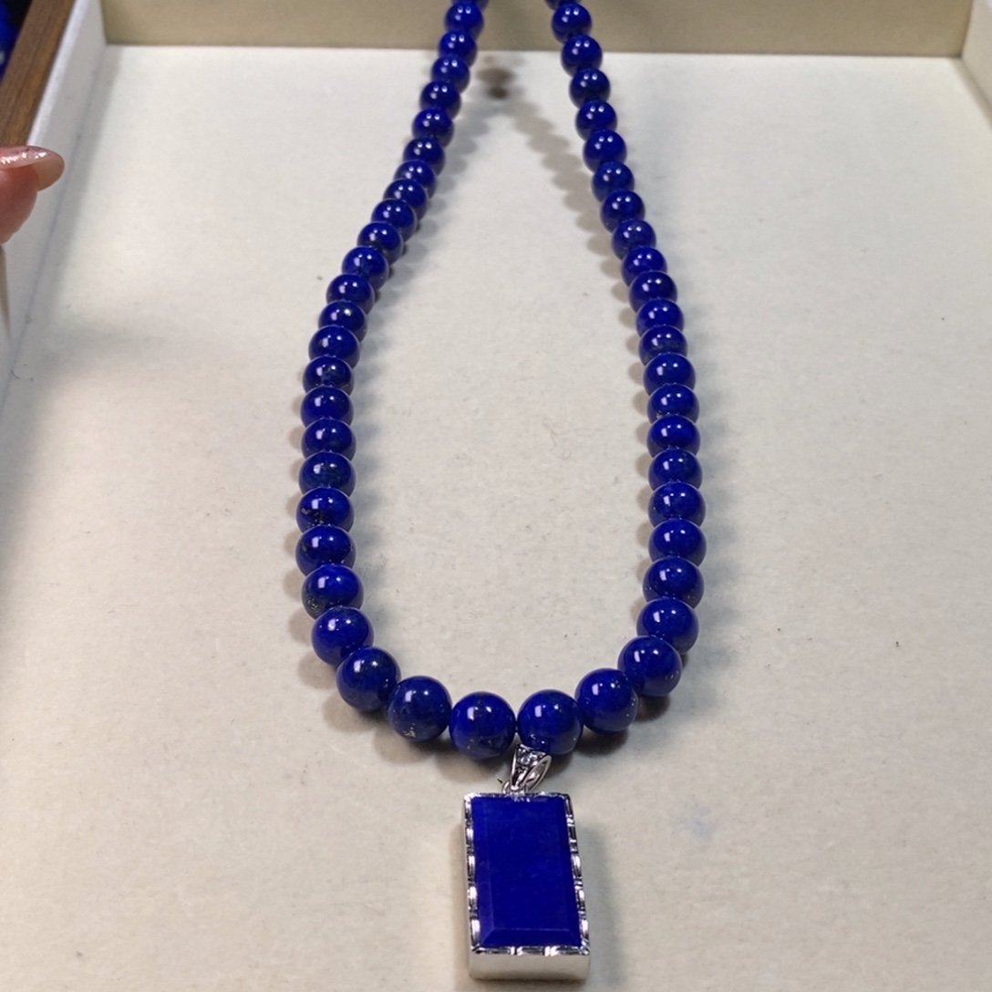 沐***享青金石未镶嵌手串9+m吊坠52长度