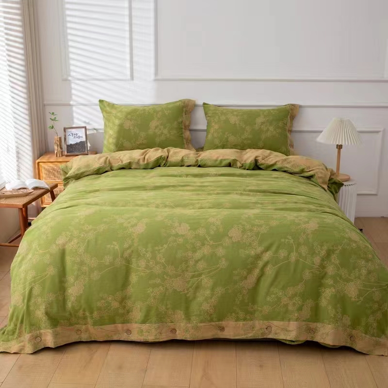 【春意】240*250双层纱色织提花可水洗机洗床单