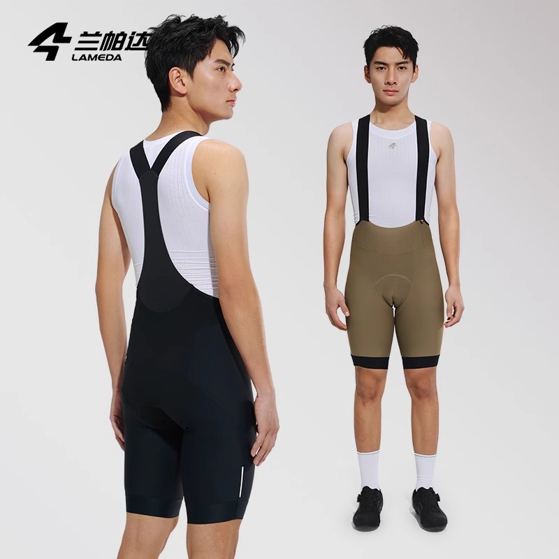 兰帕达25新款男款春夏季双箭头透气山地公路车骑行背带短裤-风御