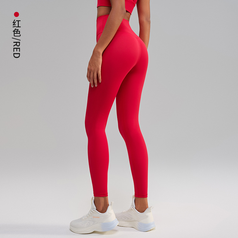 高腰裸感无尴尬线运动健身裤服紧身蜜桃提臀瑜伽裤831