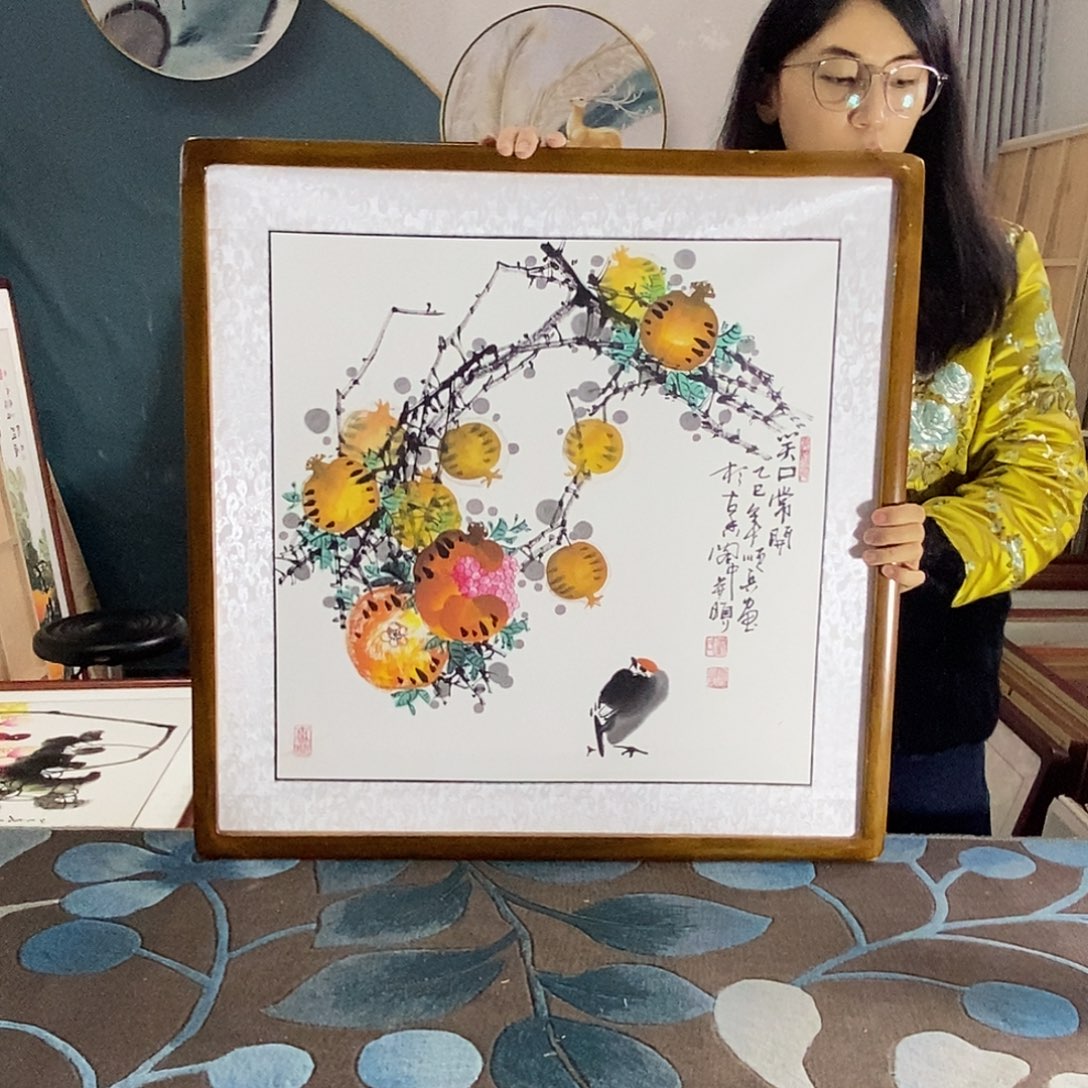 国画62✖️62手写手绘带框包邮国画作品