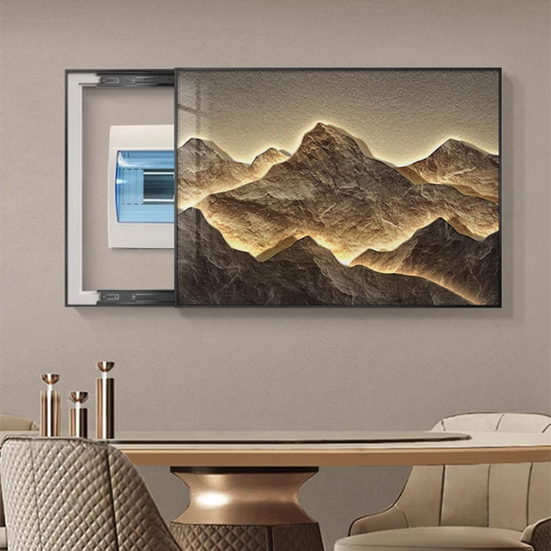 背有靠山电表箱装饰画简约客厅开关遮挡箱挂画轻奢餐厅配电箱壁画