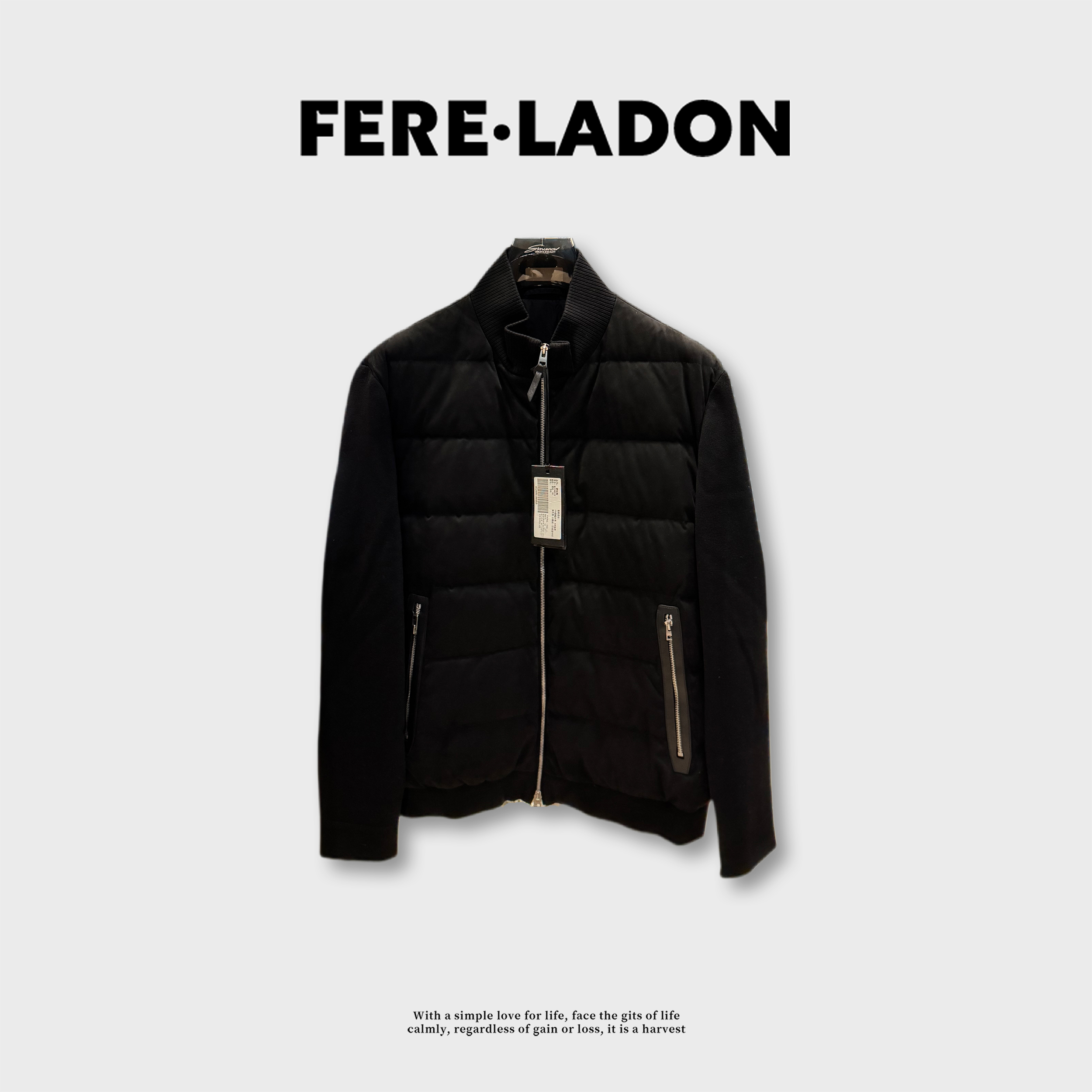 【原1180/断码福利清】冬季男拼接设计反绒质感休闲羽绒服248510