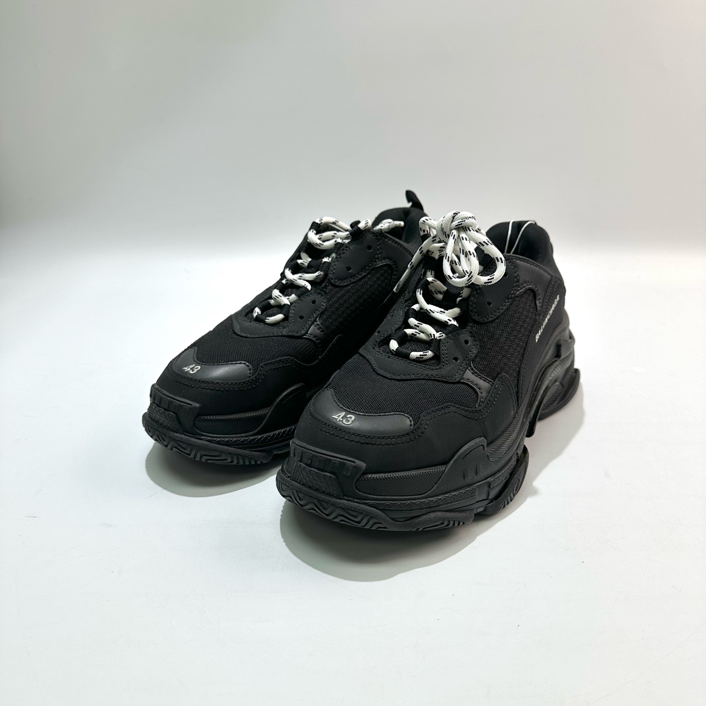 99新 Balenciaga/巴黎世家 43码 黑色Triple S老爹鞋 SY0802
