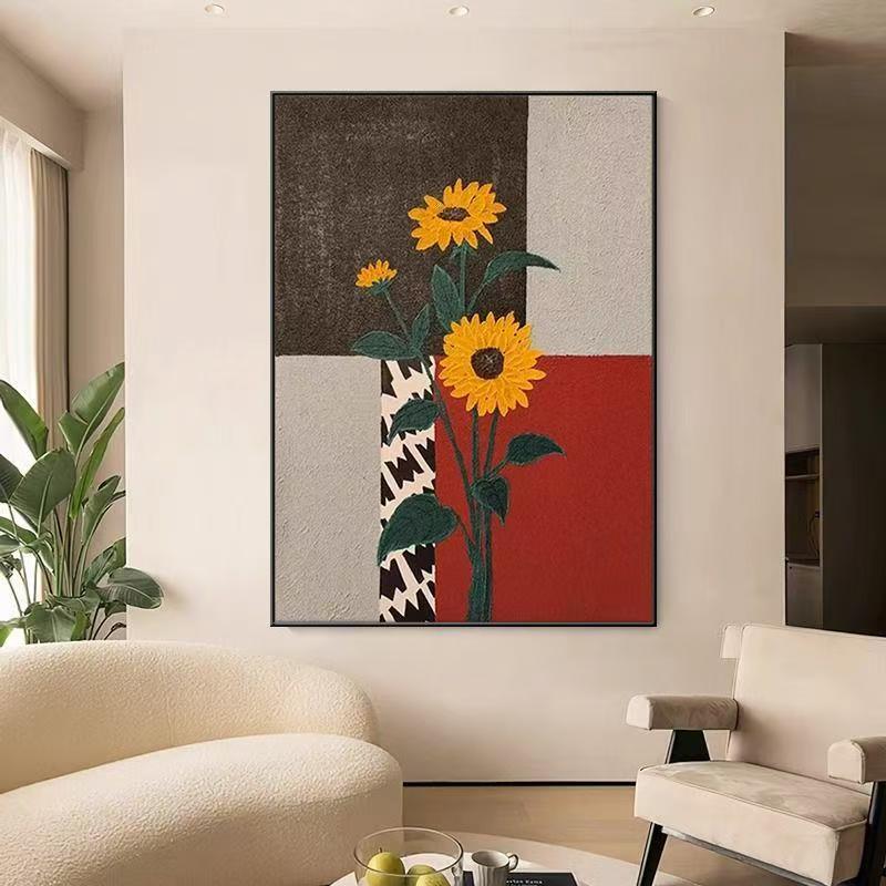 梵高向日葵现代简约客厅卧室餐厅装饰画JA22-60-80