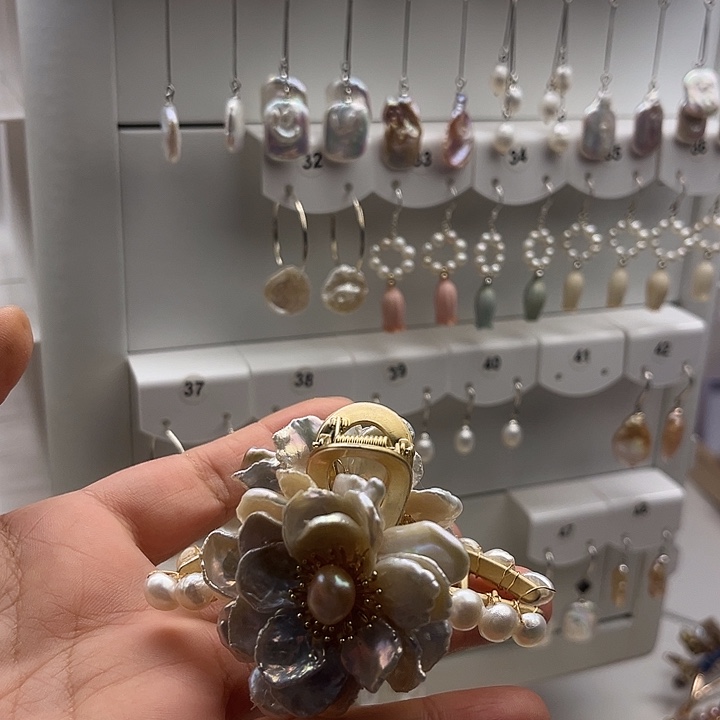 淡水珍珠发夹未镶嵌