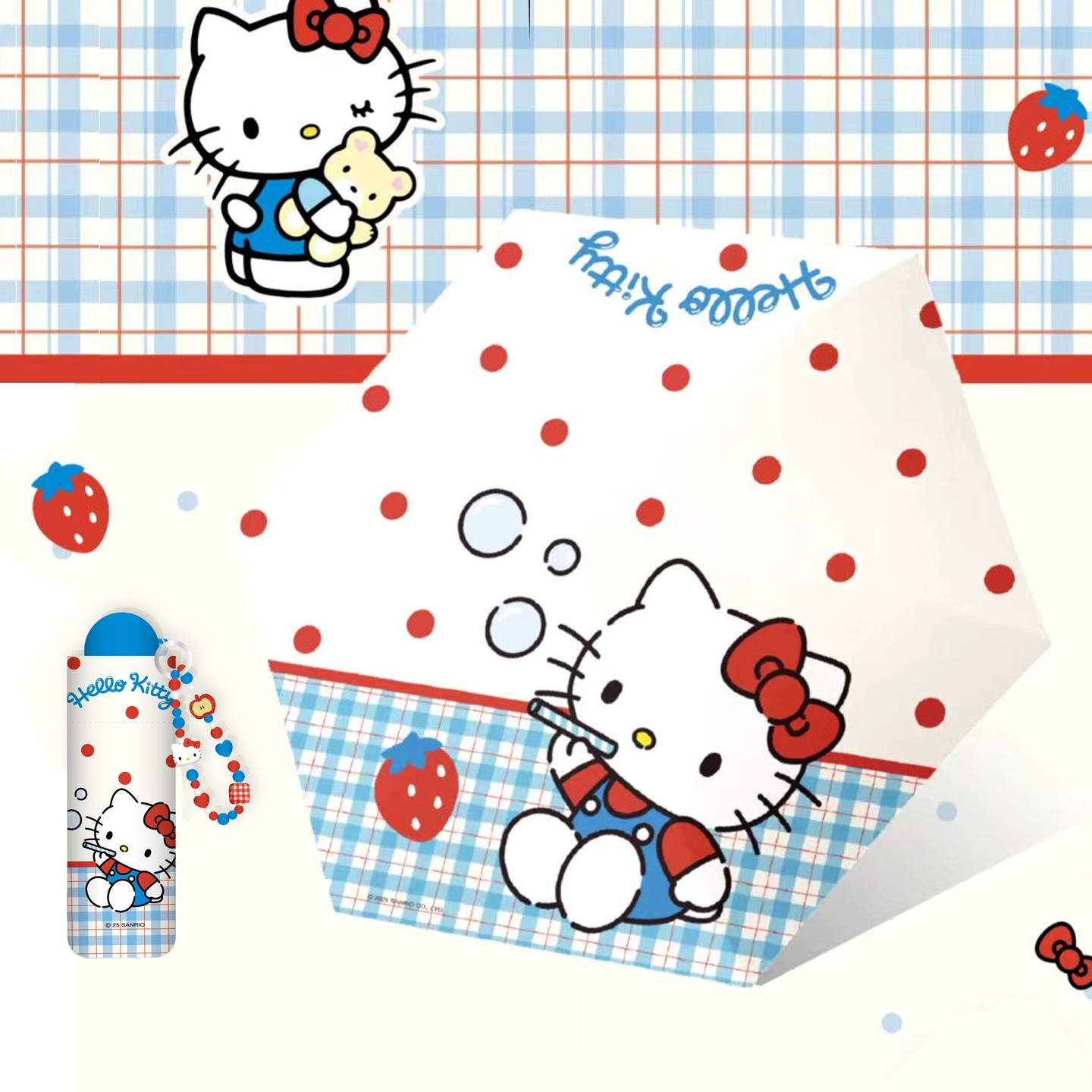三丽鸥凯蒂猫五折晴雨伞防晒晴雨两用遮阳kitty品牌防晒雨伞可爱