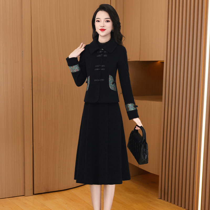 【两件套】23962梦晚春季优雅气质时尚大气休闲收腰显瘦套裙-ASJ