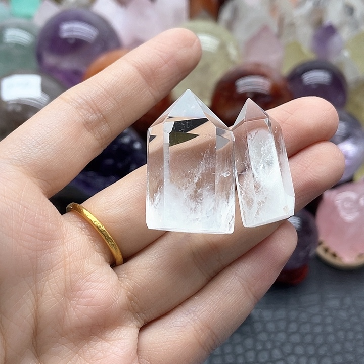 水晶珠宝半成品未镶嵌2蓝针小柱