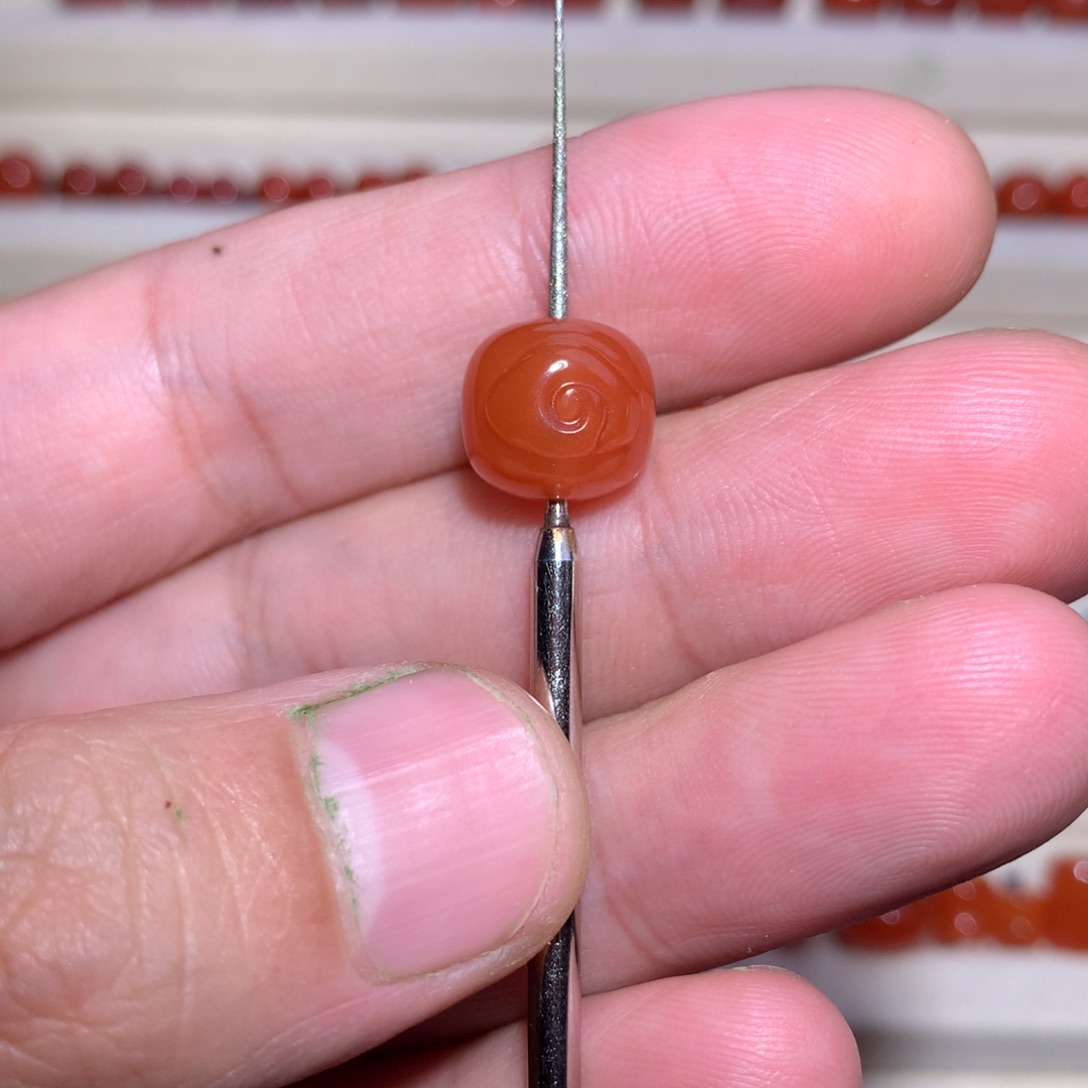 南红玛瑙未镶嵌祥云老型珠11