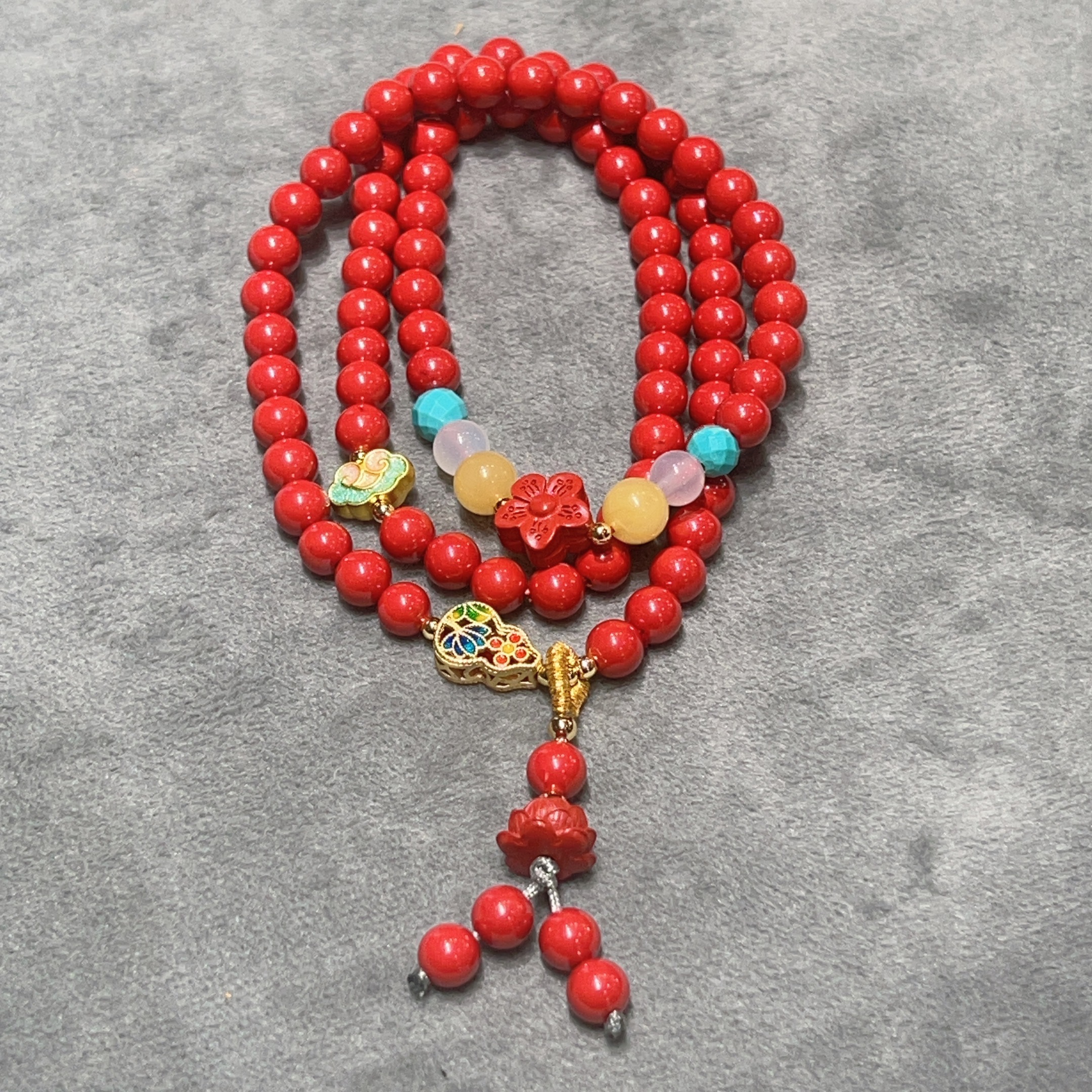 含辰砂工艺品高含量朱砂 独家定制款单圈多圈手串手链