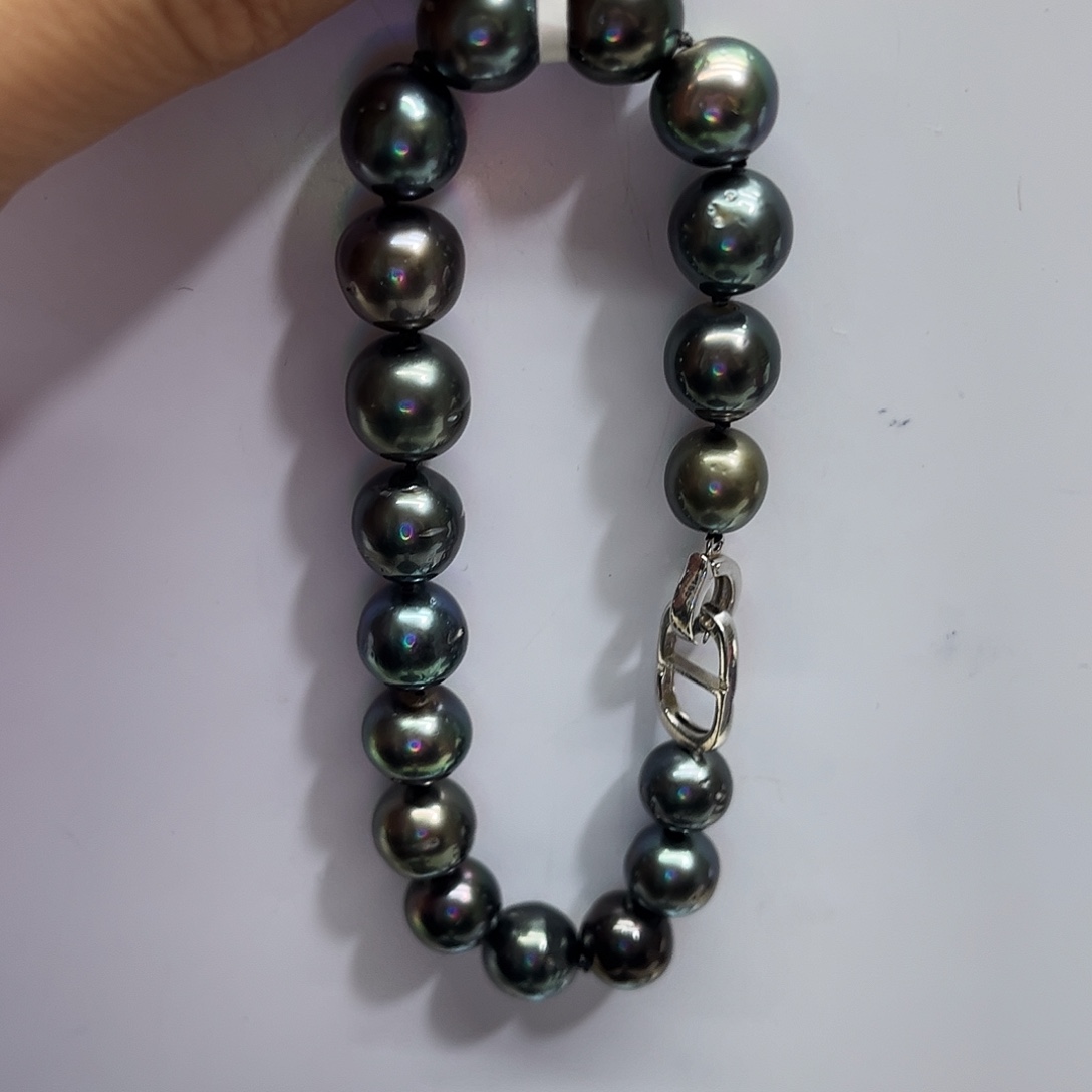 银S925镶嵌海水珍珠手绳