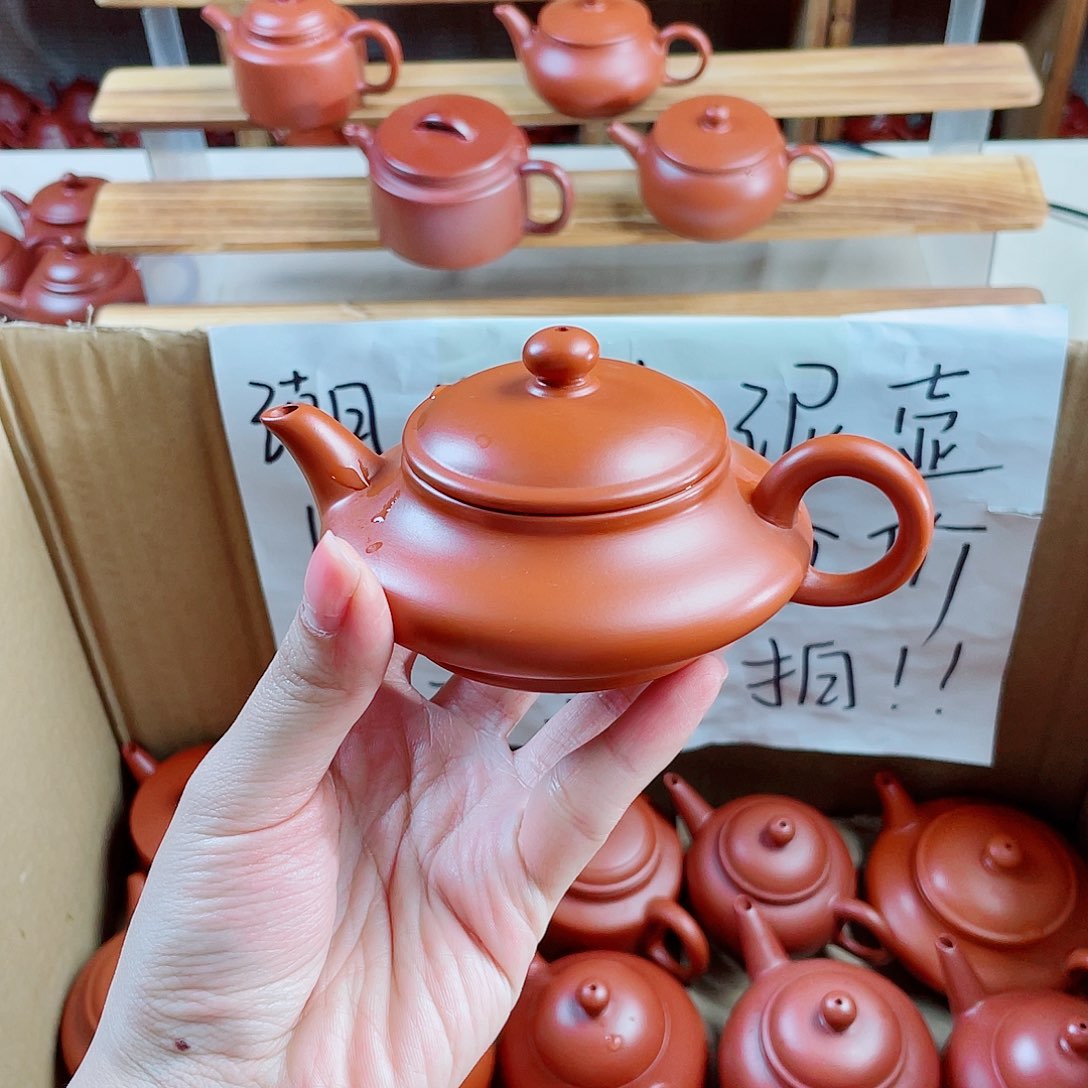 潮州朱泥壶扁壶120
