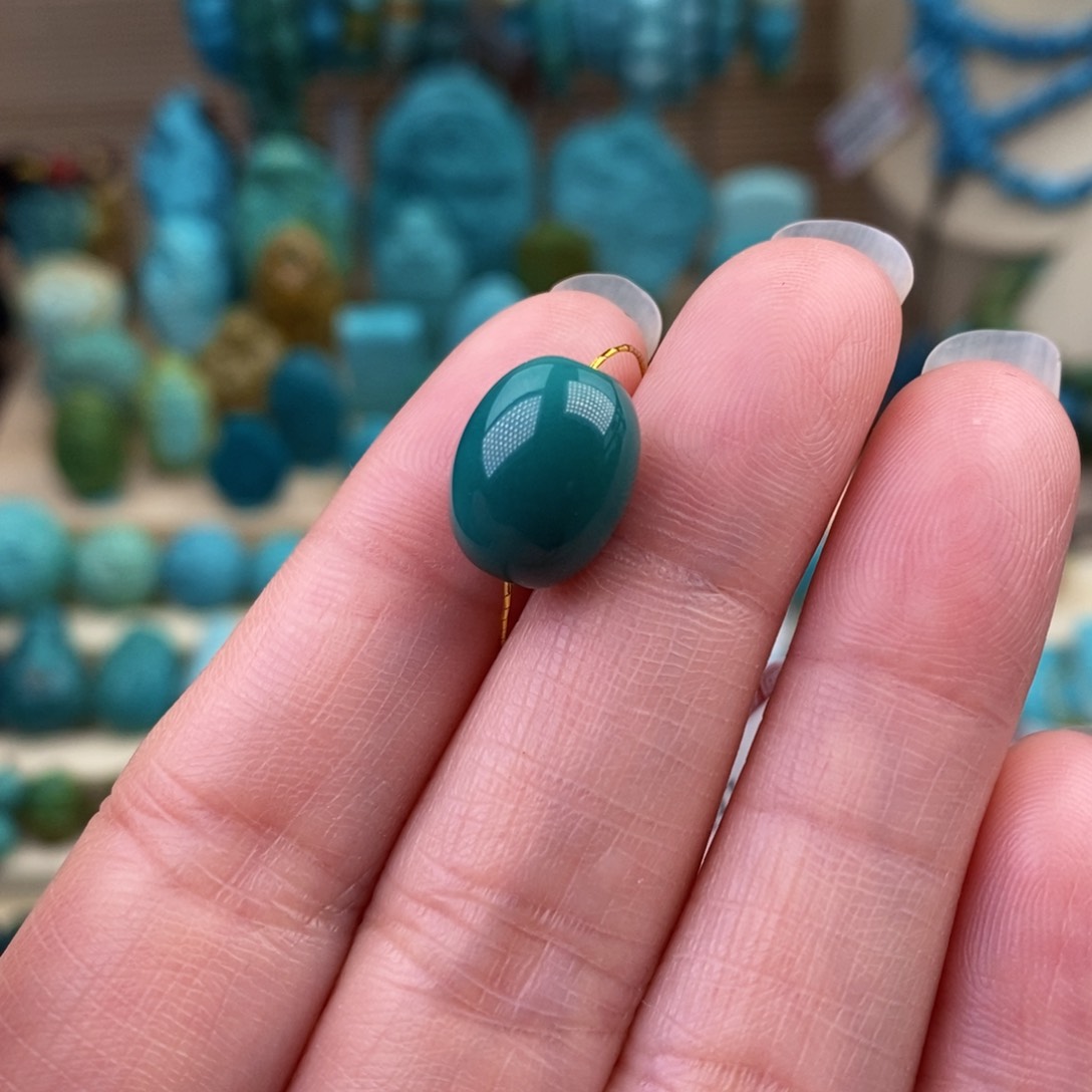 绿松石珠宝奇石未镶嵌10mm