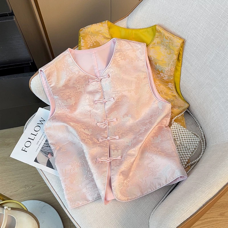 新中式国风马甲女士2025春季坎肩外套高级感时髦洋气外穿马夹背心