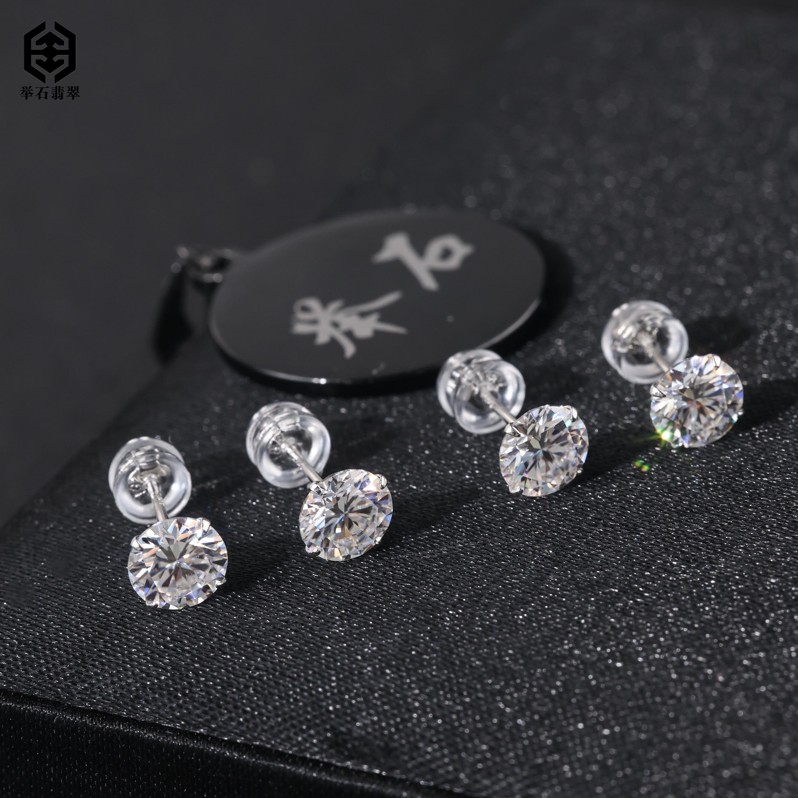 925银莫桑石银制品 TH1116-9819-89莫桑钻耳饰（一对/多样性发）P