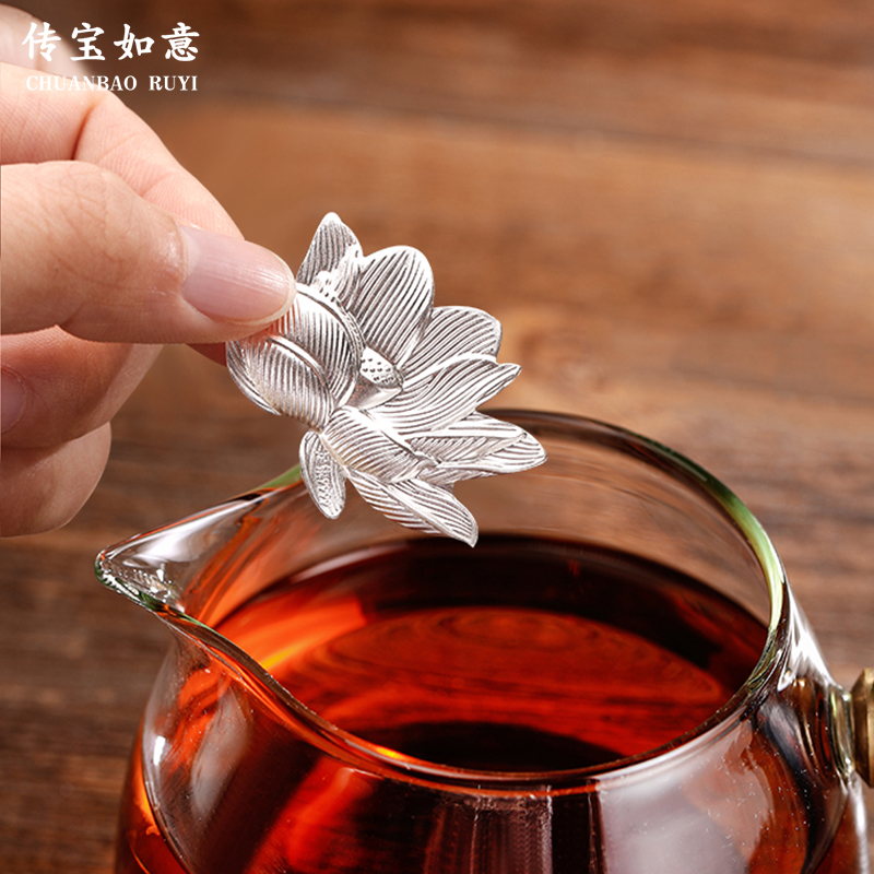 银叶子泡茶雪花银熟银茶宠银条9999足银泡水煮水瓜子纯银摆件礼物