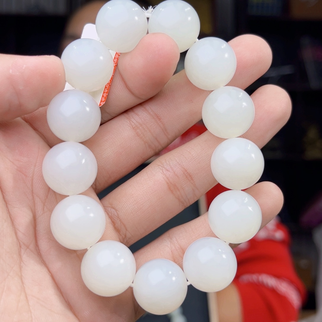 和田玉未镶嵌手串天然和田玉新疆黑山山流水卡16