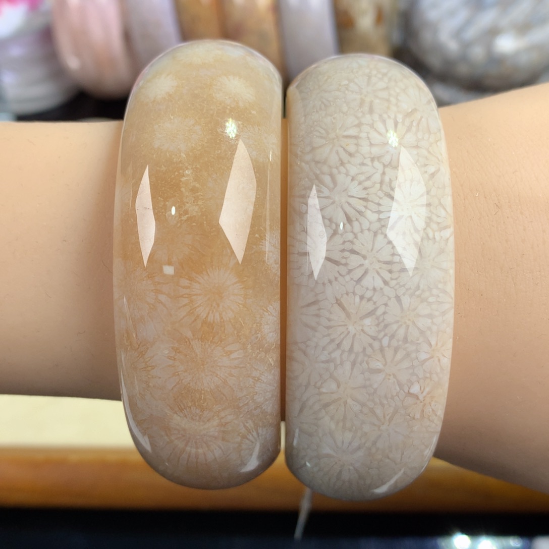 硅化珊瑚（珊瑚玉）未镶嵌吊坠(赠链)16号手镯57圈口1000一个