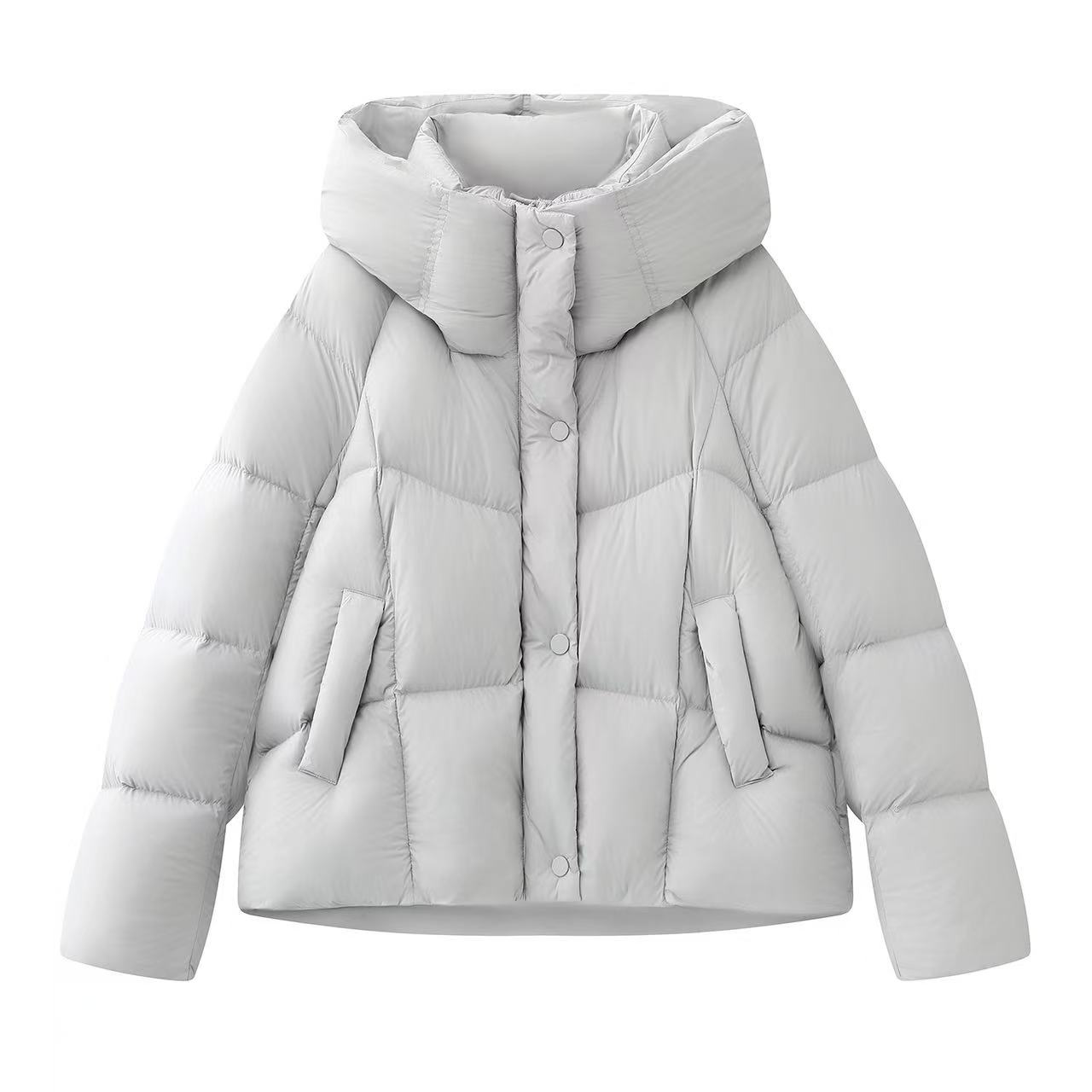 【艾家】羽绒服女2025冬季新款面包服连帽宽松通勤时尚保暖外套4148