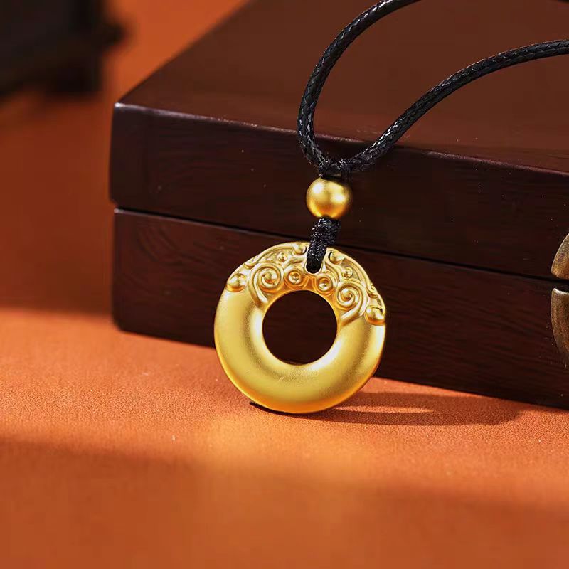 坠链均足银 祥云古法平安扣套链质感经典时尚气质