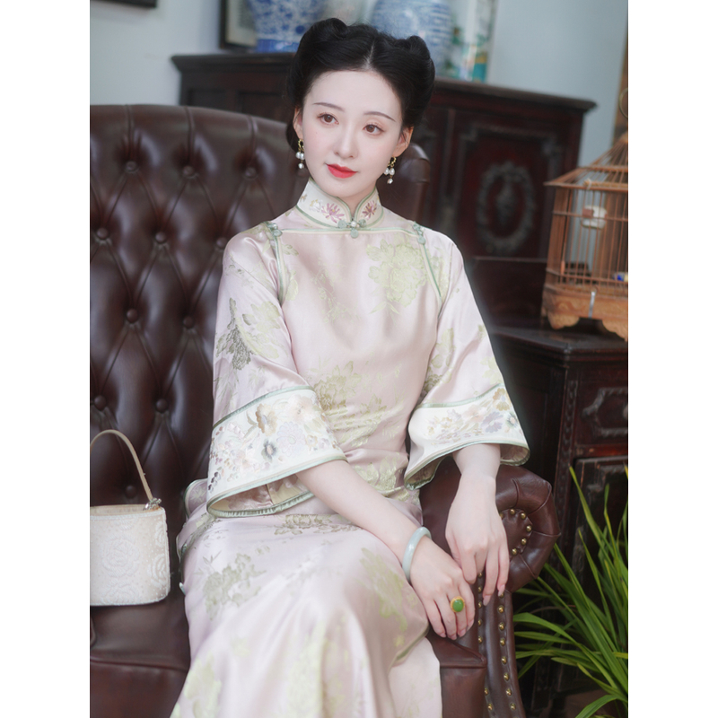 【翠湖】旗袍秋冬款民国大小姐洋装背背佳旗袍日常古法可穿素雅裙