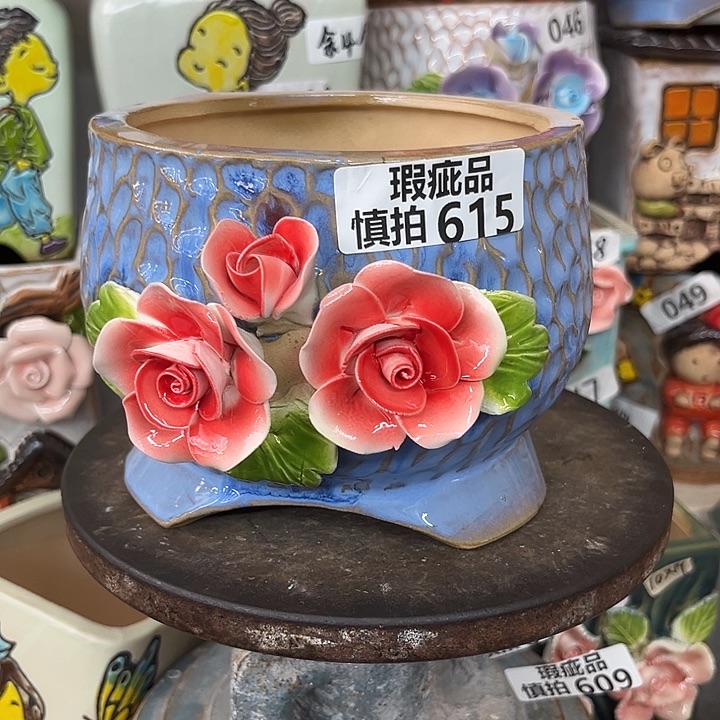 紫砂花盆粗陶材质多肉花盆615