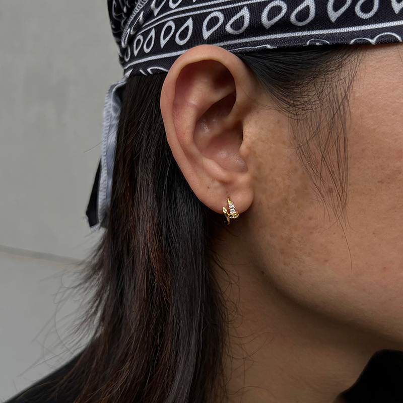 925银耳饰 王嘉尔同款男女嘻哈耳环小众网红同款耳钉单只小众轻奢