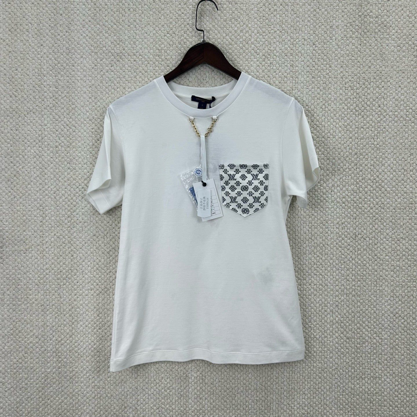 未使用 LouisVuitton/路易威登 ss25字母印花口袋短袖S码ys000416