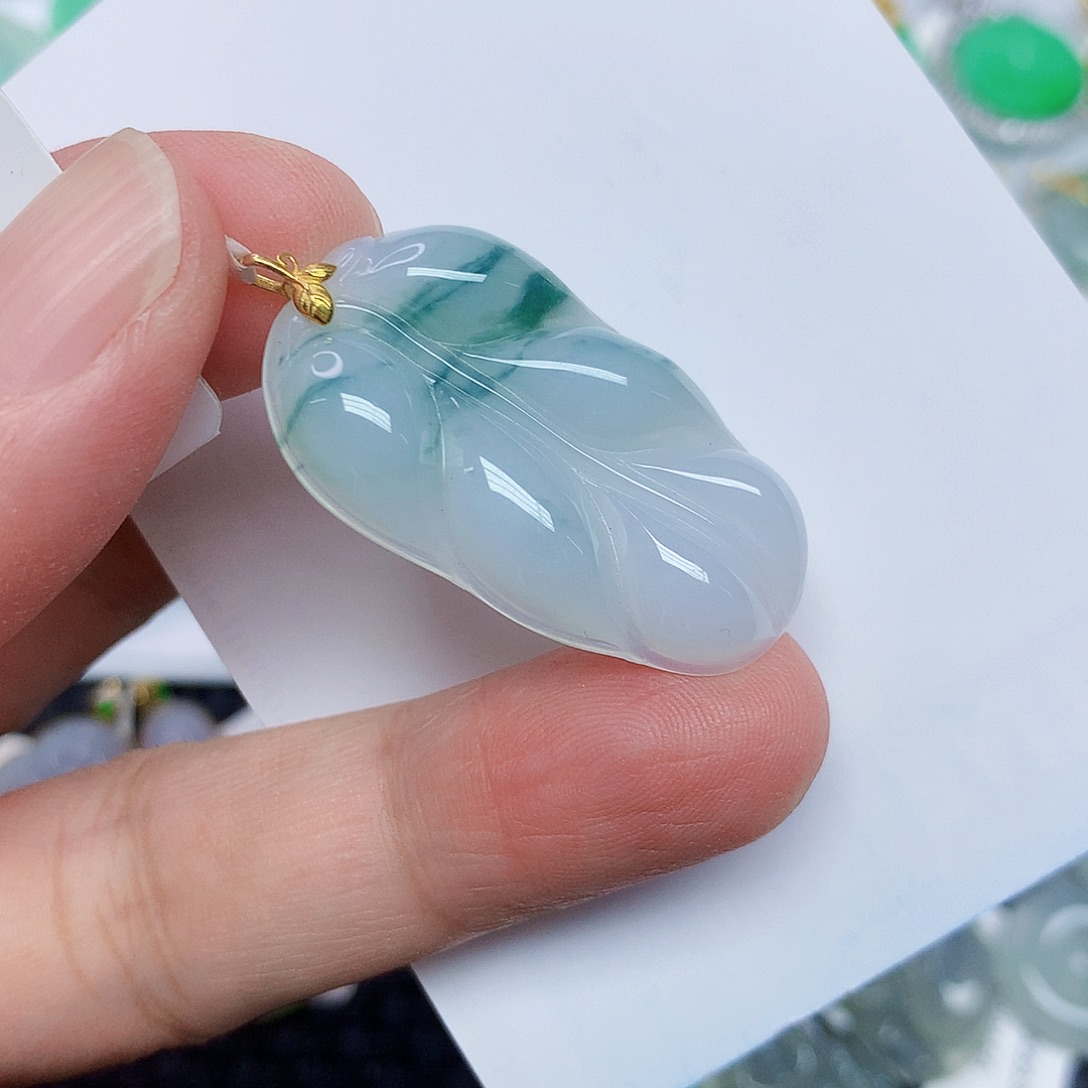 翡翠18K金镶嵌颈饰478752