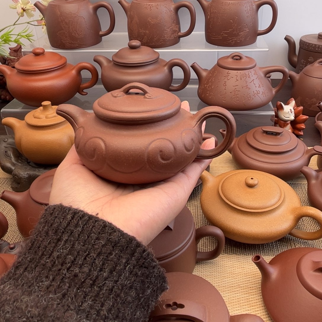 紫砂茶壶底槽清如意仿古