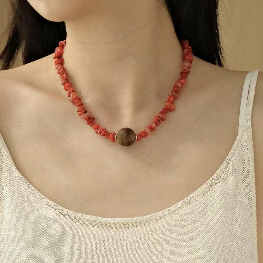 烙哥MEEGHERBE25春夏木星·新中式海竹红度假锁骨链