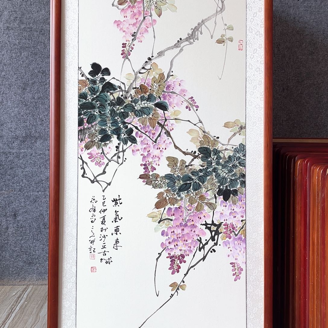 国画书画作品带框63×123