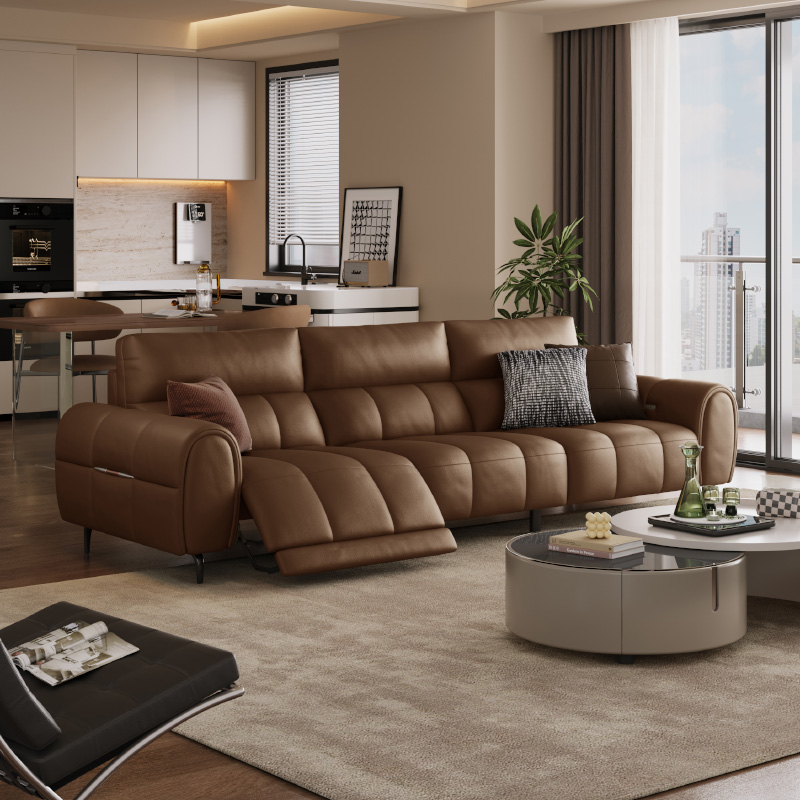 顾家家居KUKAHOME现代简约电动功能皮沙发6385