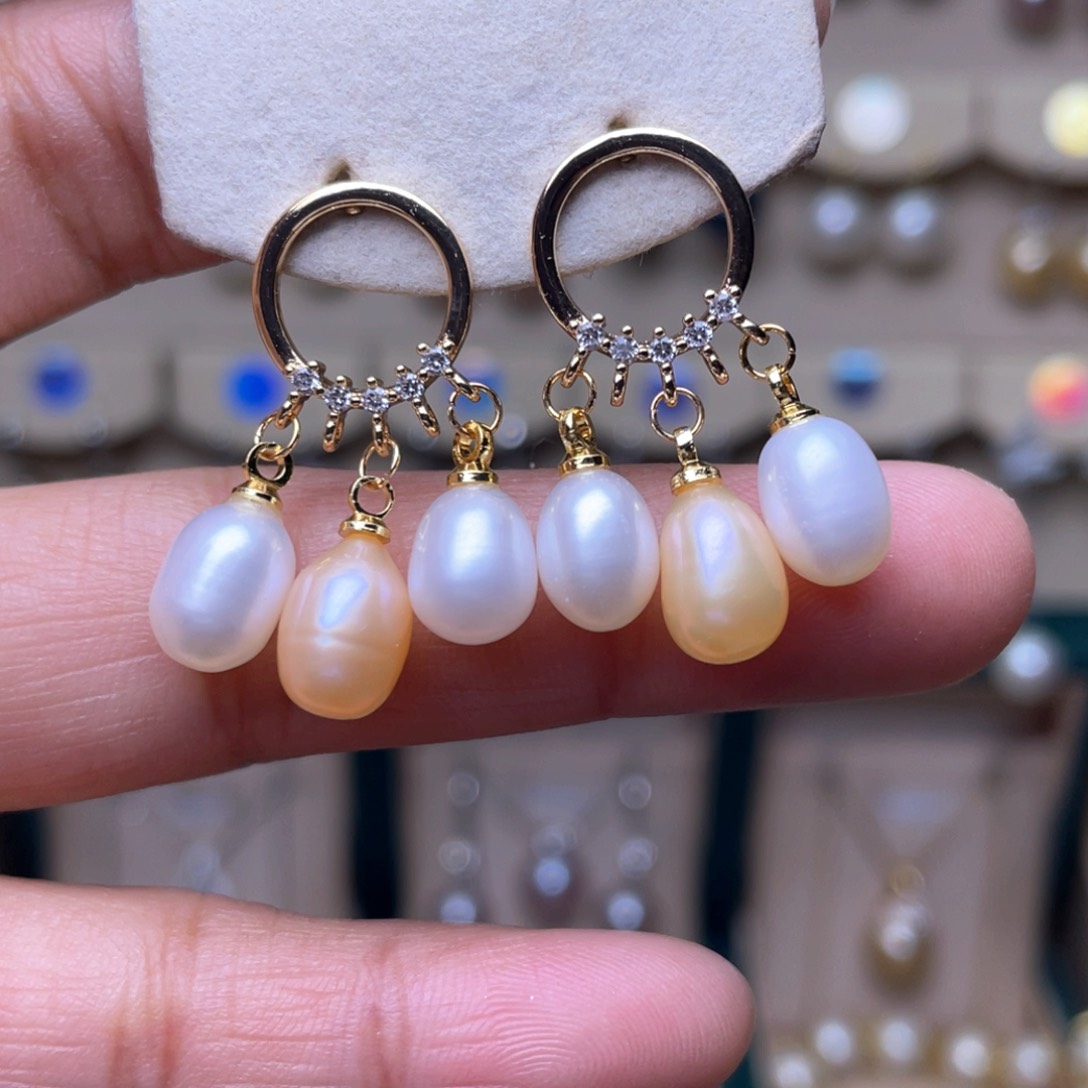 淡水珍珠耳环未镶嵌