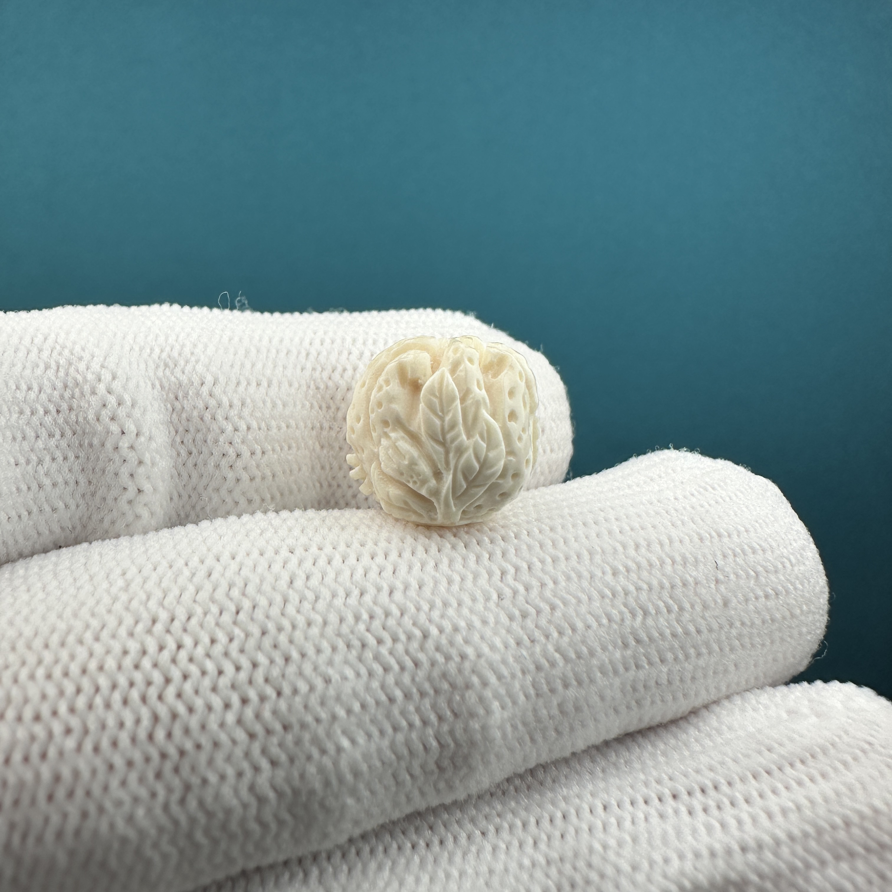 K1491天然猛犸牙雕刻珠11.3mm一物一图 假一罚十