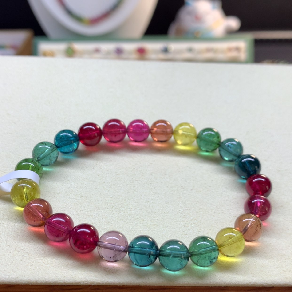 【闪购商品】碧玺手串未镶嵌艳丽彩虹色标8mm