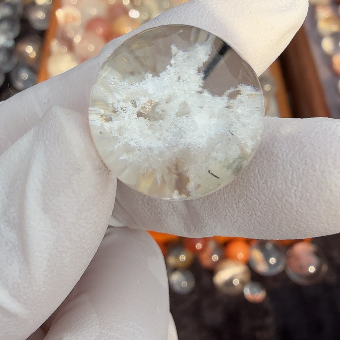 运****珠宝半成品水晶未镶嵌幽灵18.1mm定制不退换