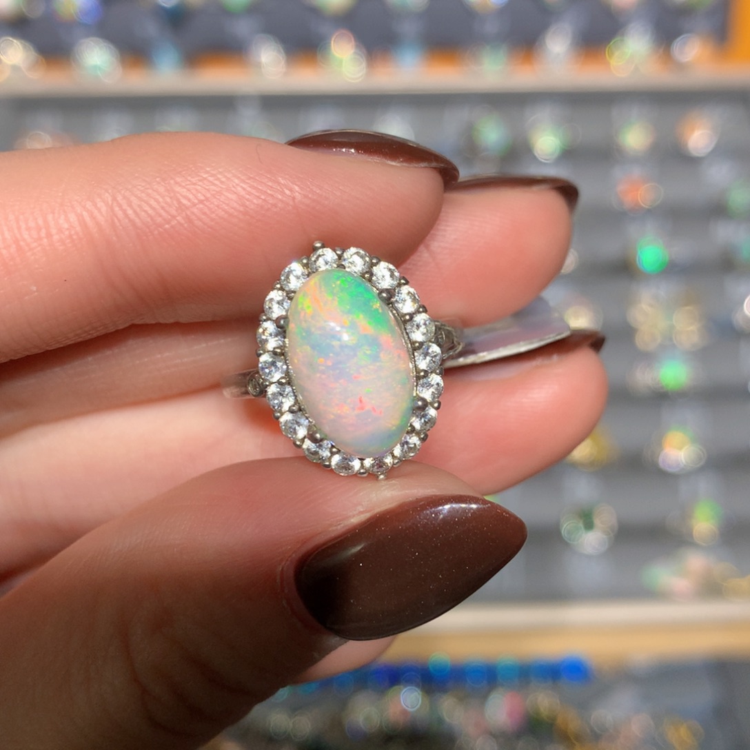 银S925镶嵌欧泊戒指t