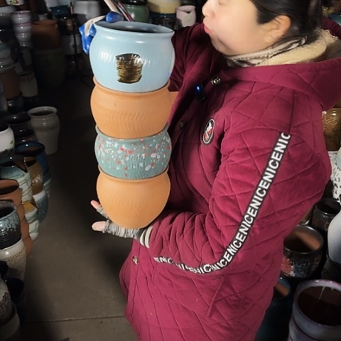 口14高13瑕疵盆子。