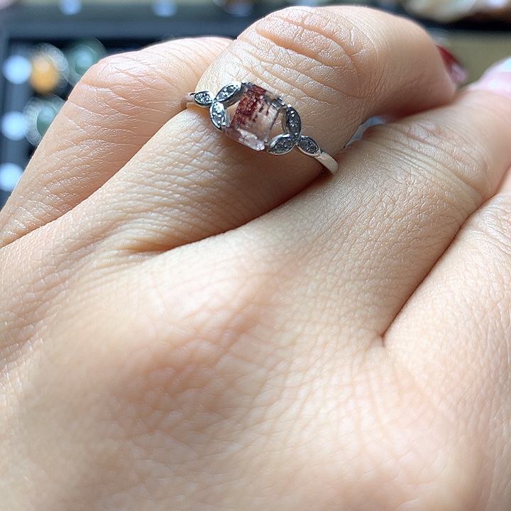 水晶水晶戒指银S925镶嵌